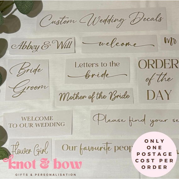 DIY Custom Vinyl Sticker/Decal | 10cm - 20cm wide | Personalised Stickers | Any Name or Wording | Choice of fonts & colours