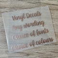 DIY Custom Vinyl Sticker/Decal, 10cm - 150cm wide | Personalised Stickers | Any Name or Wording | Choice of fonts & colours