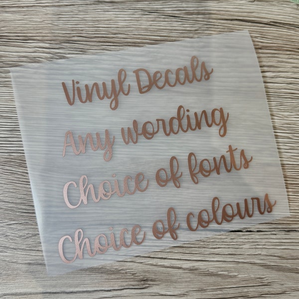 DIY Custom Vinyl Sticker/Decal, 10cm - 150cm wide, Personalised Stickers, Any Name / Wording, For SMALLER stickers see our seperate listing