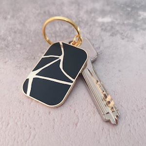 Mental health Enamel keyring, inspired by kintsugi. A lovely gift for cancer patients or as part of a post surgery or chemo care package.