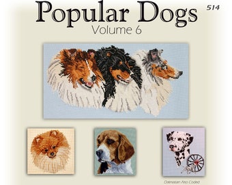 Popular Dogs Volume 6 Counted Cross Stitch Chart collection by Stephanie Hedgepath