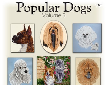 Popular Dogs Volume 5 Counted Cross Stitch Chart Collection by Stephanie Hedgepath