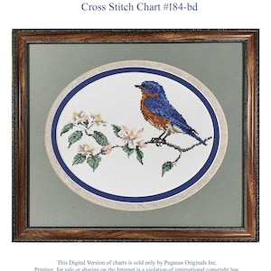 PDF - Eastern Bluebird cross stitch chart download