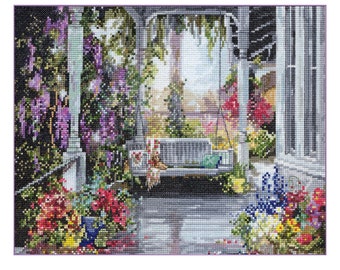 PDF - Brenda's Porch Cross Stitch  download by Marty Bell