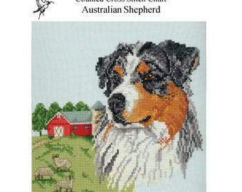 PDF - Australian Shepherd Counted Cross Stitch Chart download