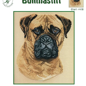 PDF Bullmastiff cross stitch chart download