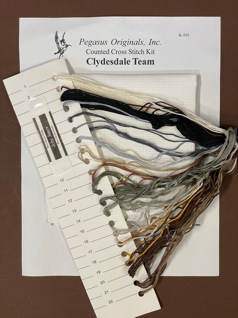 Clydesdale Cross Stitch Kit With Fabric, Needle, Chart and Sorted