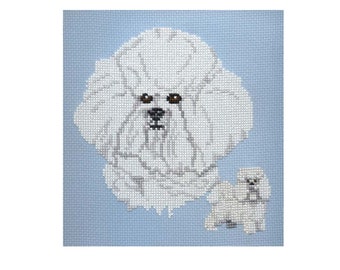 Bichon Frise cross stitch chart download