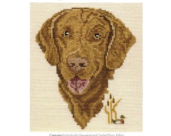 Chesapeake Bay Retriever  Counted Cross Stitch Kit with Fabric, sorted floss, needle and chart