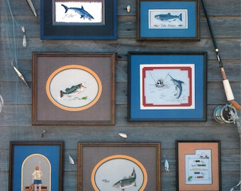 Let's Go Fishing Cross Stitch Book with 17 designs