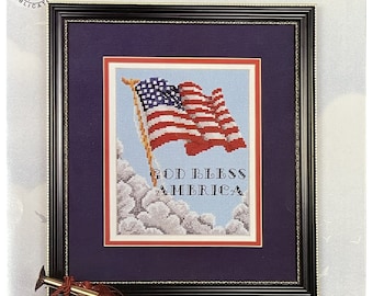 Old Glory Counted cross stitch kit with chart fabric and floss