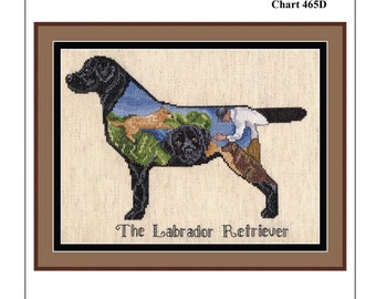 Labrador Retriver Collage cross stitch chart PDF Download