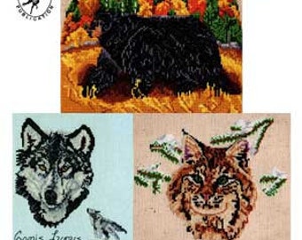 PDF download - Cross Stitch charts, Bear, Bobcat and Wolf