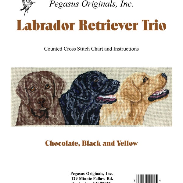 Download Labrador Retriver Trio Cross stitch chart