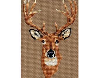 KIT-White-Tailed Deer Head Study Counted Cross Stitch Kit