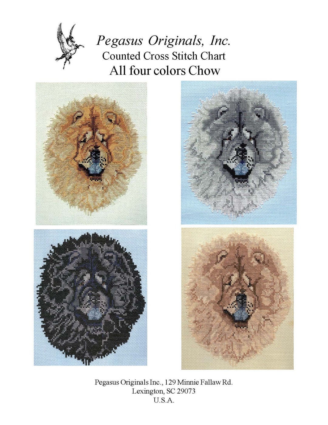 Chow Chow Cross Stitch Chart Download in All Four Colors - Etsy