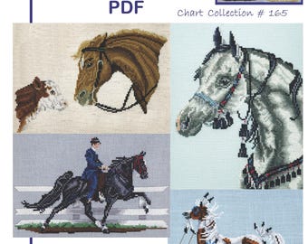 Horse Cross Stitch Chart Collection – Arabian, War Pony, Cutting, Tennessee (PDF)