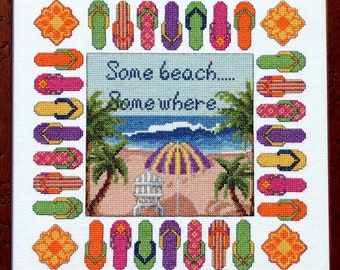 Beach Escape counted cross stitch chart