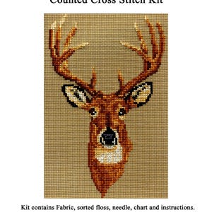 KIT-White-Tailed Deer Head Study Counted Cross Stitch Kit