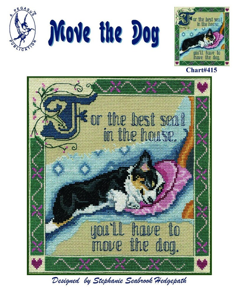 PDF download Move The Dog Counted Cross Stitch Chart by Stephanie Hedgepath image 1