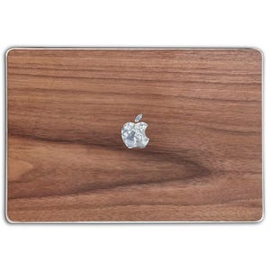 Étui de protection pour MacBook, placage de bois véritable, noyer pour Apple MacBook toutes séries - Silicone pour Mac M1 M2 en bois de noyer - Housse pour Mac, Macbook Pro