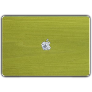 Étui de protection MacBook Vert Anigre en placage de bois véritable pour Apple Mac toutes les séries - Bois de noyer M1 M2 silicone - Housse Mac, Macbook Pro