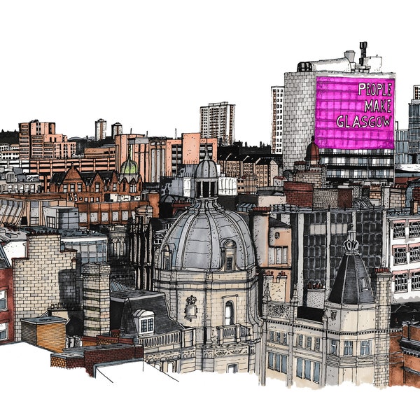 Glasgow Rooftops - Digital Print