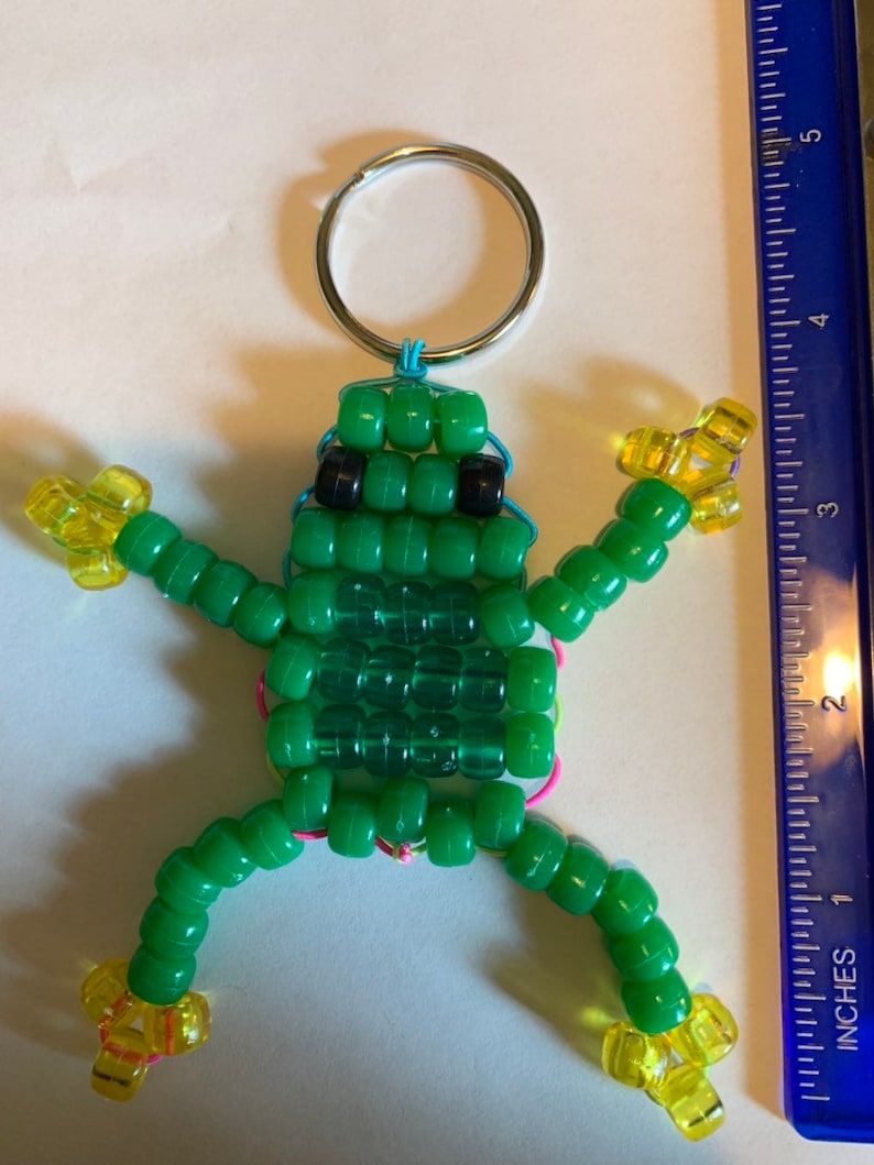 Lil' Frog Friend Pony Bead Frog Animal Keychain. Beaded Etsy