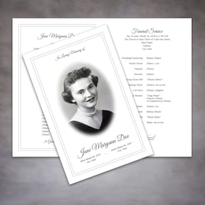 Plantilla elegante para programa funerario SUD