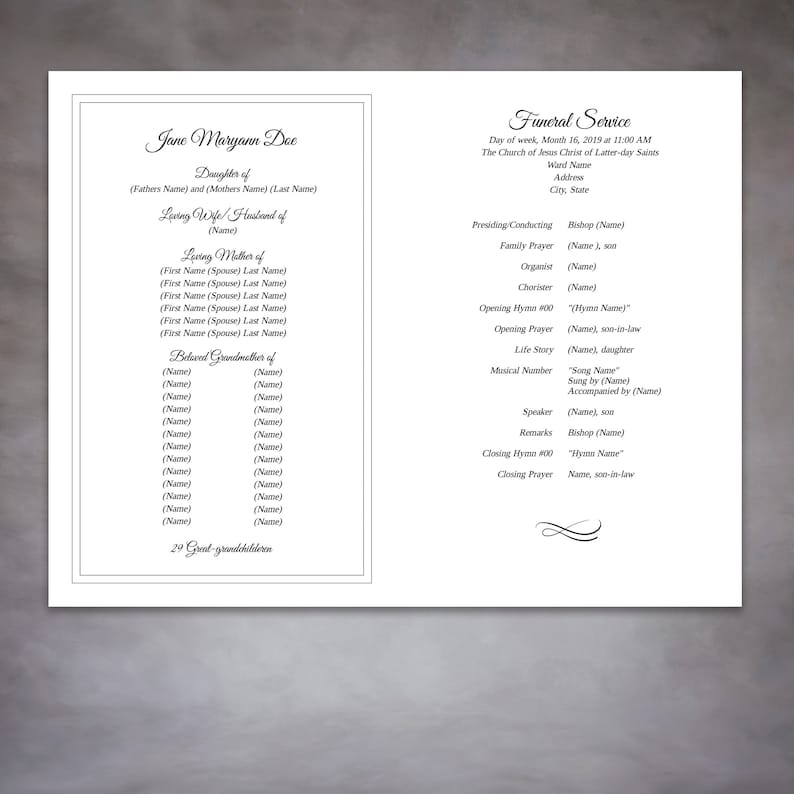 Lutheran Funeral Service Template Lutheran Funeral Service Template