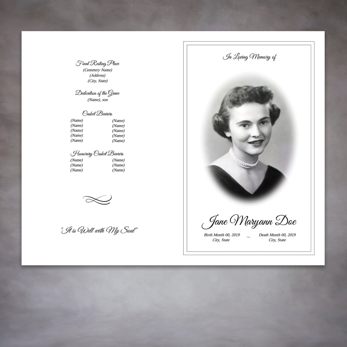 Elegant LDS Funeral Program Template Etsy Elegant LDS Funeral Program Template Etsy