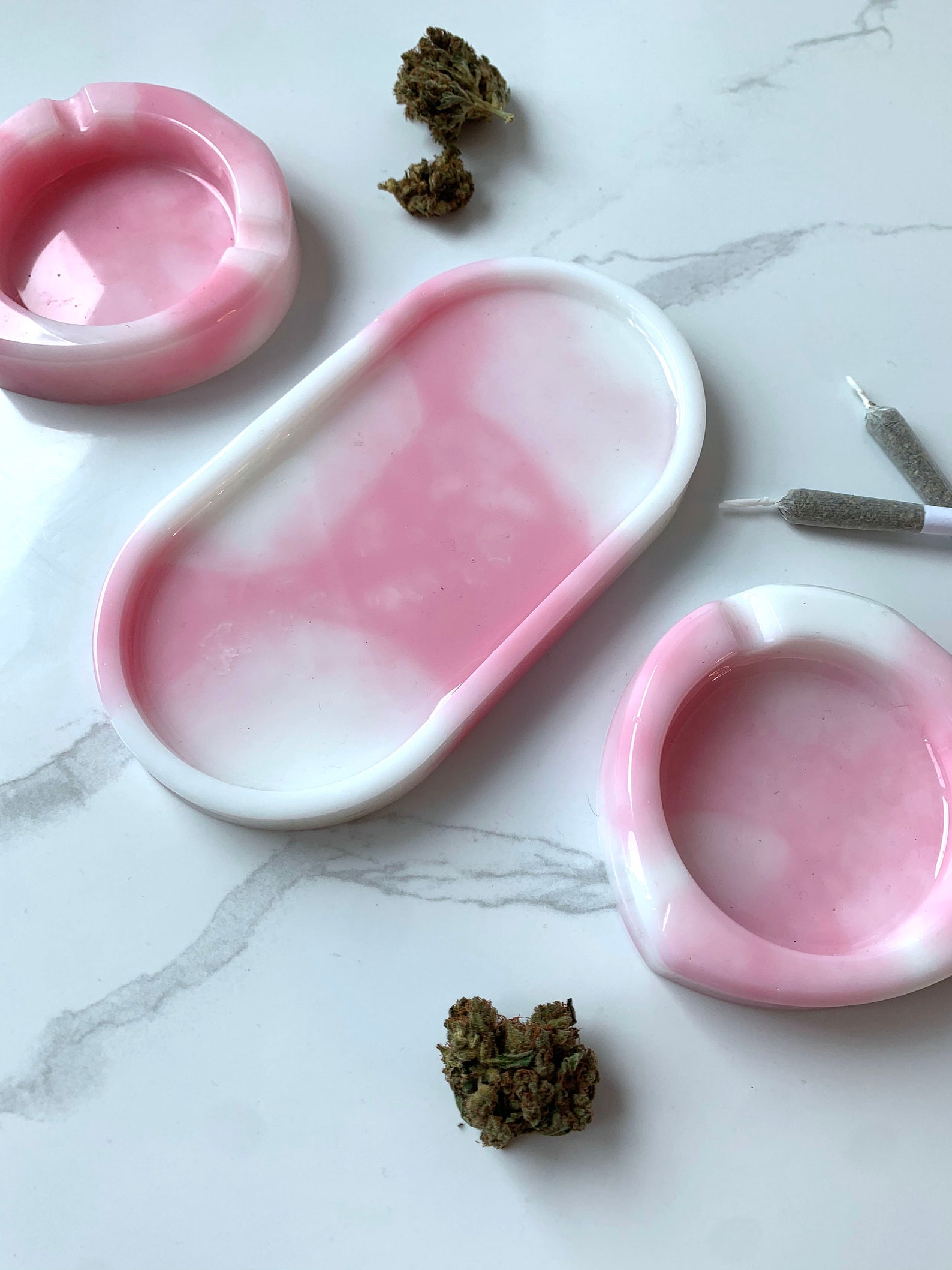Resin Rolling Tray Set Ashtray Resin Weedtray Set Pink Etsy