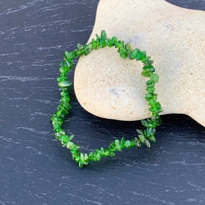 Chrome Diopside Bracelet, Handmade Gemstone Bead Bracelet, Chrome Diopside Jewellery, Chrome Diopside Gift