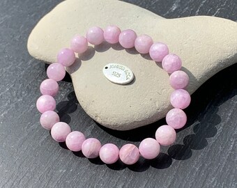 Pink Kunzite Gemstone Bead Bracelet, Spodumene, Handmade Kunzite Jewellery