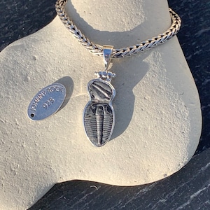 Rare Double Mr & Mrs Elrathia Kingii Trilobite Pendant, Handmade in 925 Sterling Silver, Trilobite Jewellery, Trilobite Gift, Eternity Gift!