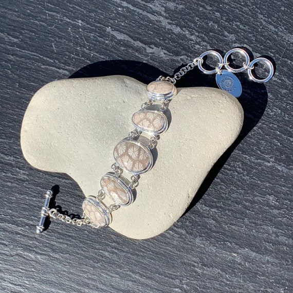 珊瑚サンゴのブレスレット、925銀