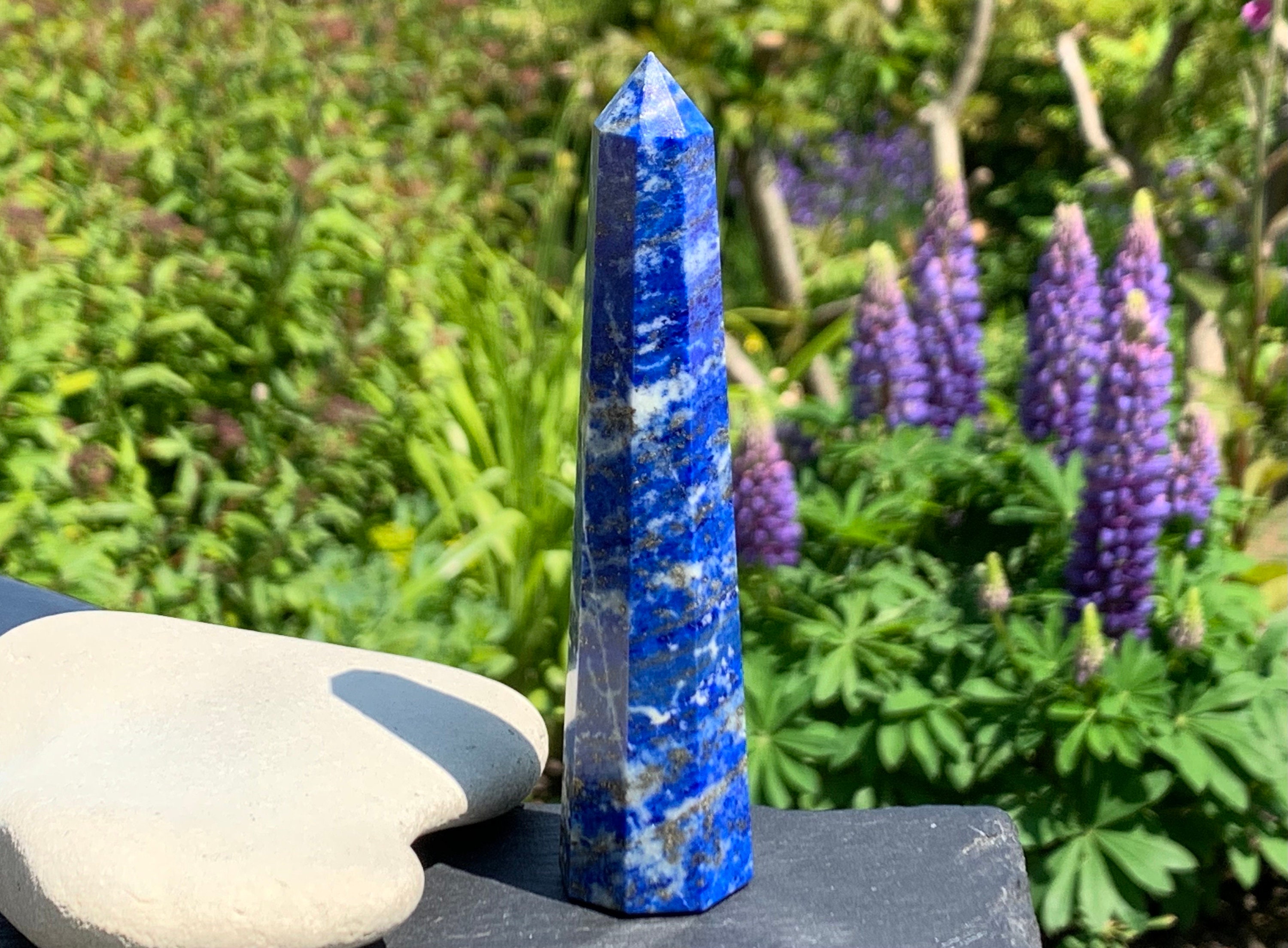 Lapis Lazuli Tower, Hand Carved and Polished Display Piece