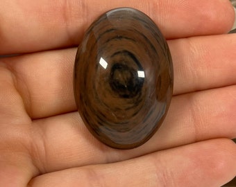 Obsidian ‘Eye’ Polished Oval With Flat Back