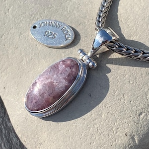 Sparkly Lepidolite Pendant, Lepidolite Oval Pendant, Mica Pendant Handmade in 925 Sterling Silver, Lepidolite Jewellery, Mica Jewellery