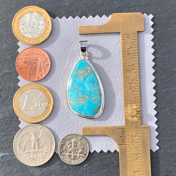Bague en pierres précieuses en argent sterling 925 turquoise bleue bijoux faits