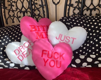 Alternative Conversation Heart, Anti Valentine's Day, Heart Shaped Pillow, Anti Valentine's Day Pillow, Dark Valentines Day Decor