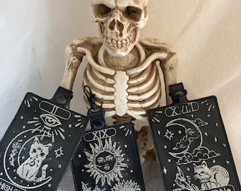 Witchy, Dark, Gothic ID holder, Lanyard Badge Holder, Tarot card ID Holder