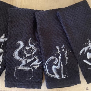Spooky, Traditional, Halloween, Vintage Halloween, Glow in Dark  Kitchen Towels