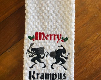 Krampus, Merry Krampus, Gothic Towel, Gothic Christmas Towel