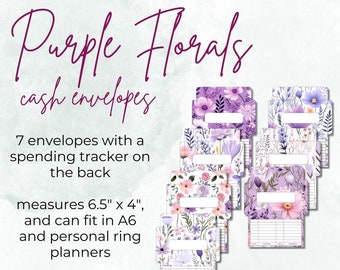 Purple Florals Cash Envelopes