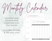 Monthly Budget Calendar
