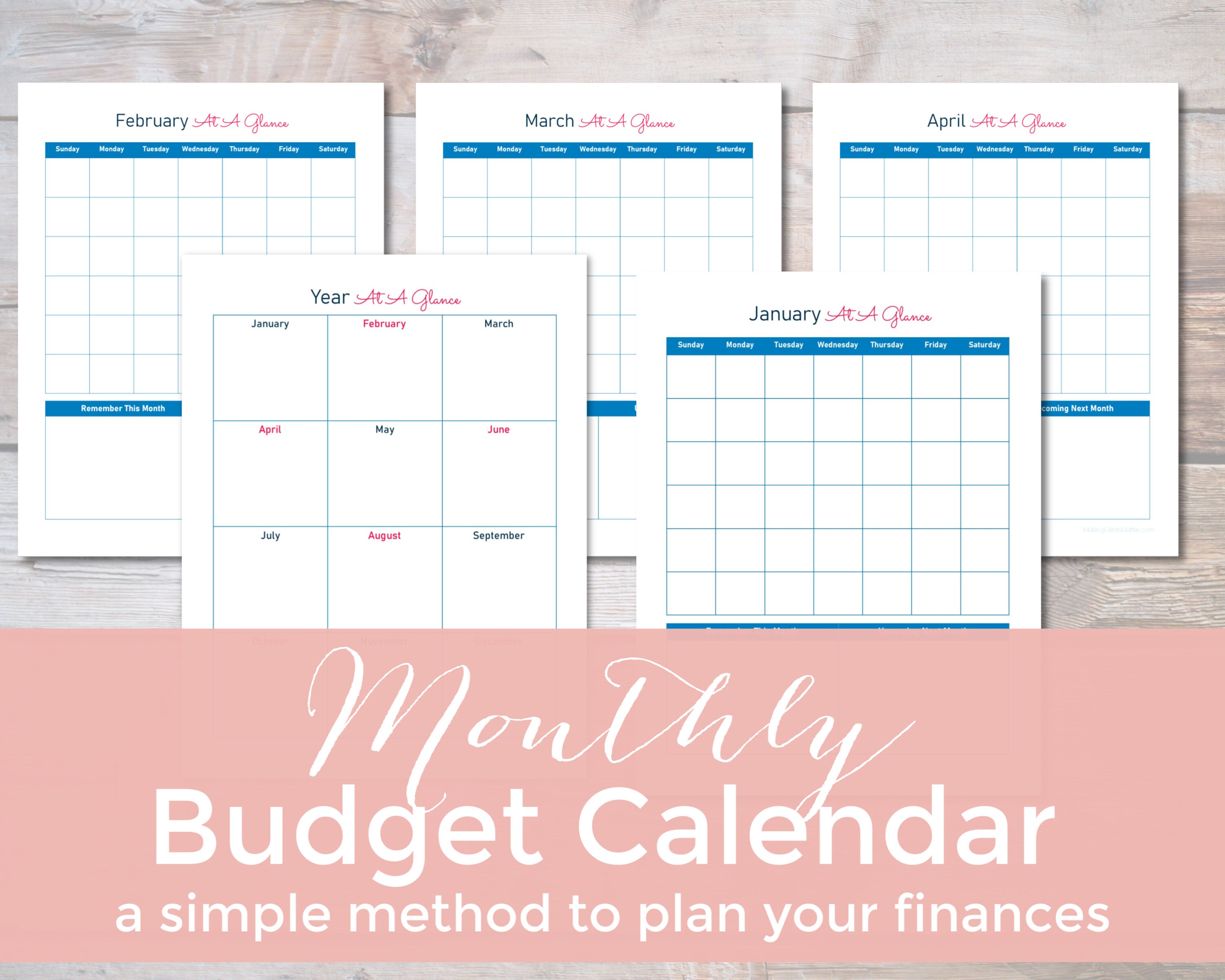 Monthly Budget Calendar - Etsy
