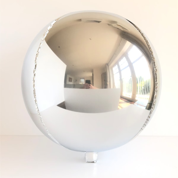 Palloncino metallico XXL con sfera d'argento da 32 pollici
