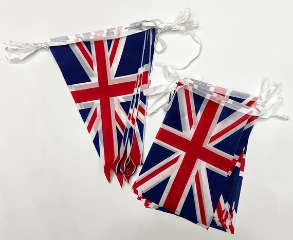 Union Jack Fabric Bunting Adult Blue Red White 3 Metres Union Jack Fabric Bunting Adult Blue Red White 3 Metres