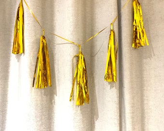 Gold Metallic Tassel Garland / Giant Balloon Tail